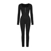 Cosmolle One Piece Sports Jumpsuit for Women Long Sleeve Seamless Zipper Yoga Workout Set Womenswear Comfort Fall Winter Spring