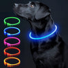 LED Dog Collar Light up Dog Collars 1 Count USB Rechargeable TPU Glow Safety Basic Dog Collars for Large Medium Small Dogs (Cyan)