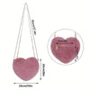 Faux Fur Heart Purse Fluffy Crossbody Bag Chain Shoulder Bag Fashion Cute Wallet Purse Women Lady Handbag Women Mini Bag